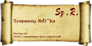Szepessy Réka névjegykártya