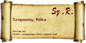Szepessy Réka névjegykártya